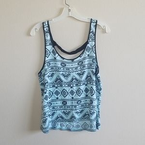 Light blue tribal print tank top
